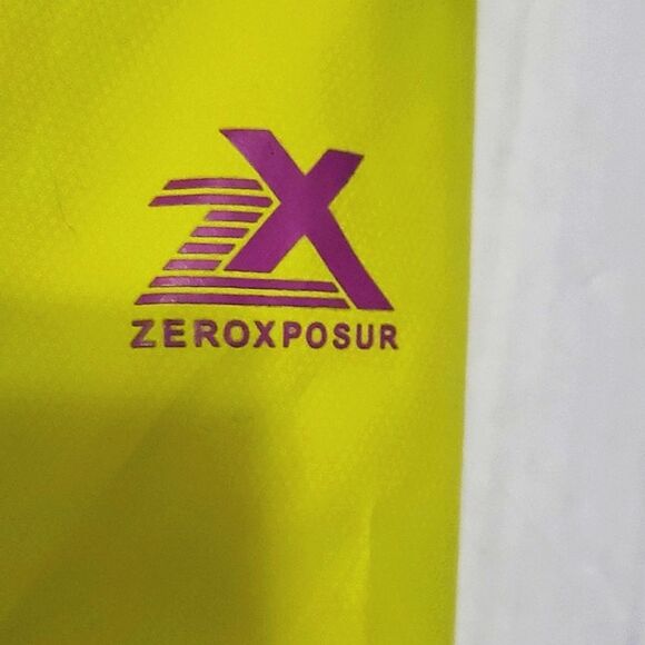 ZeroXposure Key Lime Yellow Lightweight Water Resistant Hooded Rain Jacket - Picture 12 of 15